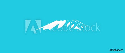 Bild på Snow mountains peak Kilimanjaro logo  Blue background